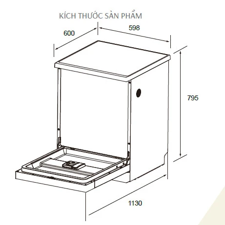 Máy rửa bát CANZY CZ WSG14PTC độc lập