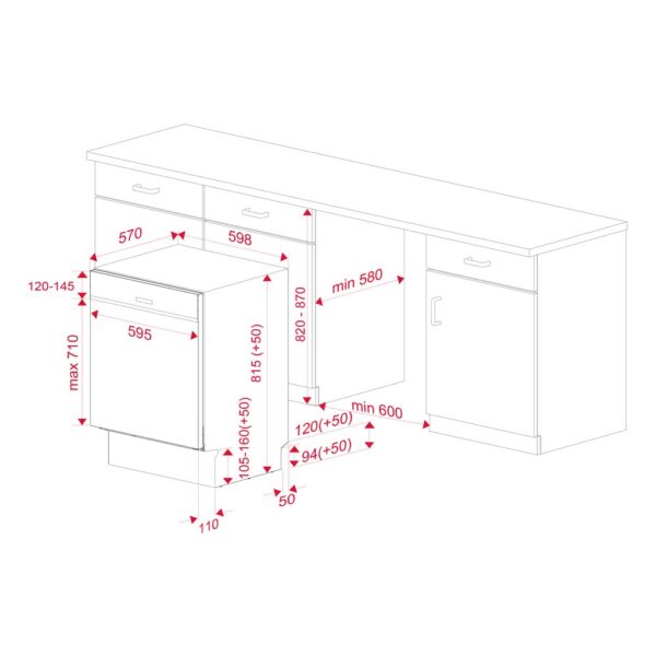 Máy rửa bát TEKA DSI 46750 SS bán âm
