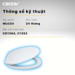 Nắp bồn cầu CAESAR MU234 rơi êm - Ảnh 9