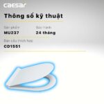 Nắp bồn cầu CAESAR MU237 rơi êm - Ảnh 10