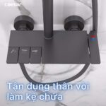 Vòi sen cây Caesar S688CB phím đàn nóng lạnh đen - Ảnh 8