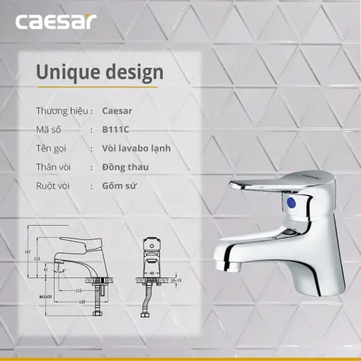 Vòi lavabo CAESAR B111C nước lạnh