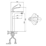 Vòi lavabo D&K DK1022041 nóng lạnh cổ cao