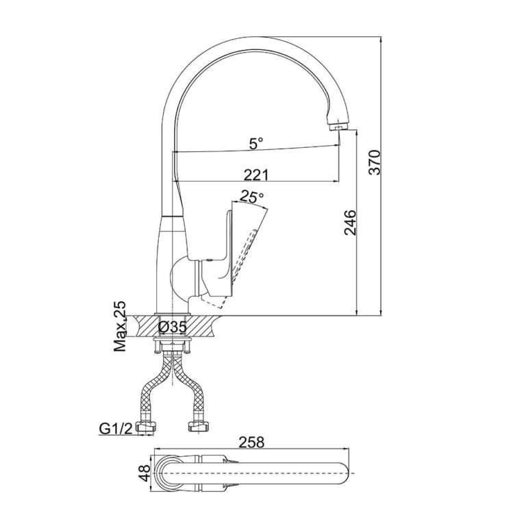 Vòi rửa bát D&K DK1252401 nước lạnh