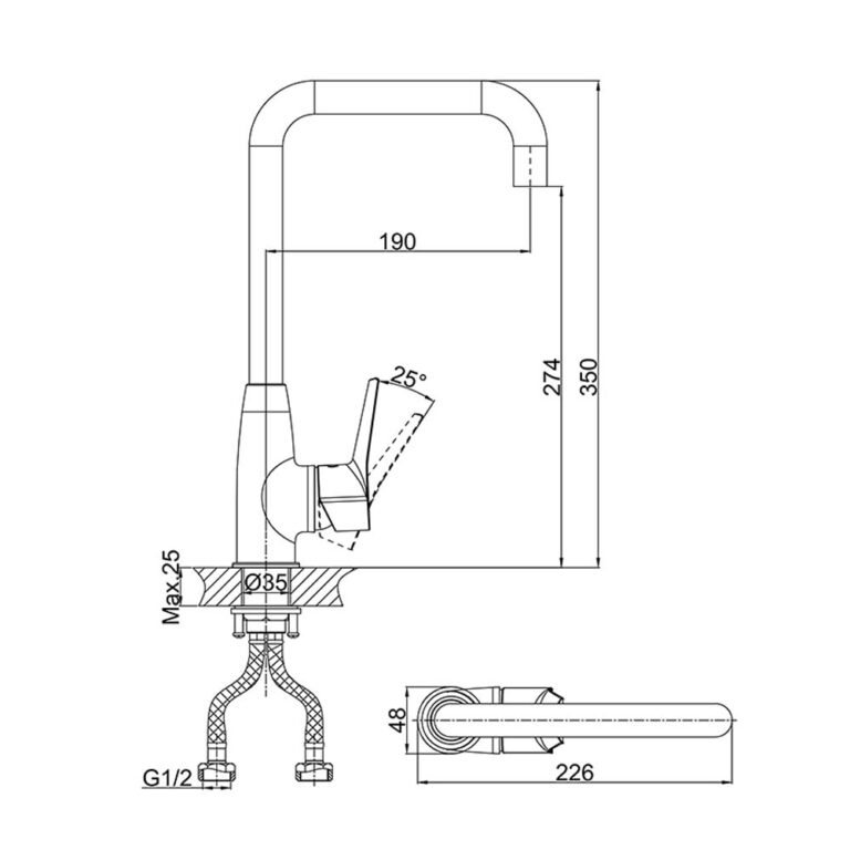 Vòi rửa bát D&K DK1262441 rút dây (1)