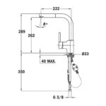 Vòi rửa bát TEKA ARK 938 nóng lạnh rút dây