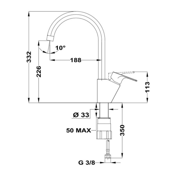 Vòi rửa bát TEKA MTP 995 nóng lạnh