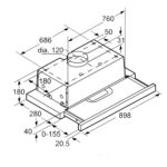 Máy hút mùi BOSCH DFT93AC50 90cm serie 4 âm tủ - Ảnh 2