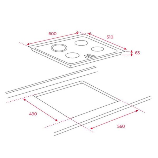 bản vẽ kỹ thuật Bếp điện ba TEKA TT 6315 (2)