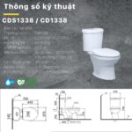 Bồn cầu 2 khối CAESAR CD1338 nắp thường M220 - Ảnh 3