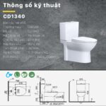 Bồn cầu 2 khối CAESAR CD1340 nắp êm M232 - Ảnh 2