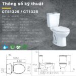 Bồn cầu 2 khối CAESAR CT1325 nắp thường M220 - Ảnh 3