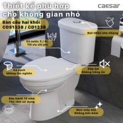 tinh nang Bon cau 2 khoi CAESAR CD1338 nap thuong M220