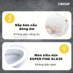 Bồn cầu 2 khối CAESAR CDS1338 nắp êm MS220 - Ảnh 6