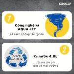 Bồn cầu 2 khối CAESAR CT1325 nắp thường M220 - Ảnh 8