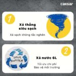 Bồn cầu 2 khối CAESAR CT1338 nắp thường M220 - Ảnh 10