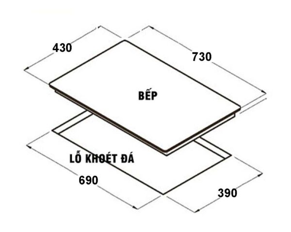 Bản vẽ kích thước Bếp điện từ đôi CANZY CZ T78EUHN