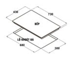 Bản vẽ kích thước Bếp từ đôi CANZY CZ ML66FS