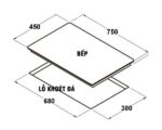 Bản vẽ kích thước Bếp từ đôi CANZY CZ TL608 PLUS