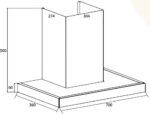 Bản vẽ kích thước Máy hút mùi CANZY CZ 636PRO 70cm chữ T