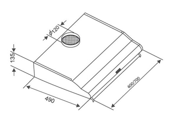 Bản vẽ kích thước Máy hút mùi CANZY CZ C507I 70cm cổ điển