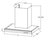 Bản vẽ kích thước Máy hút mùi CANZY CZ HE70SS 70cm chữ T