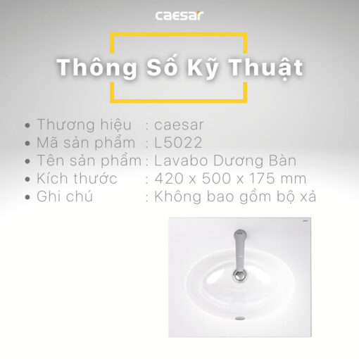 Chau lavabo duong vanh CAESAR L5022 5