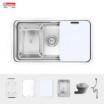 Chậu rửa bát inox KONOX KN8347SU DEKOR âm bàn 1 hố - Ảnh 3