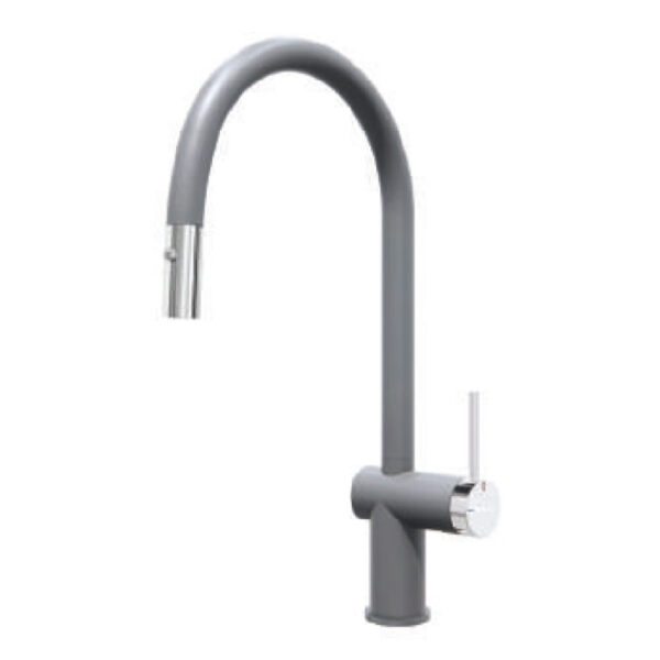 Vòi rửa bát KONOX RESTA GREY nóng lạnh rút dây