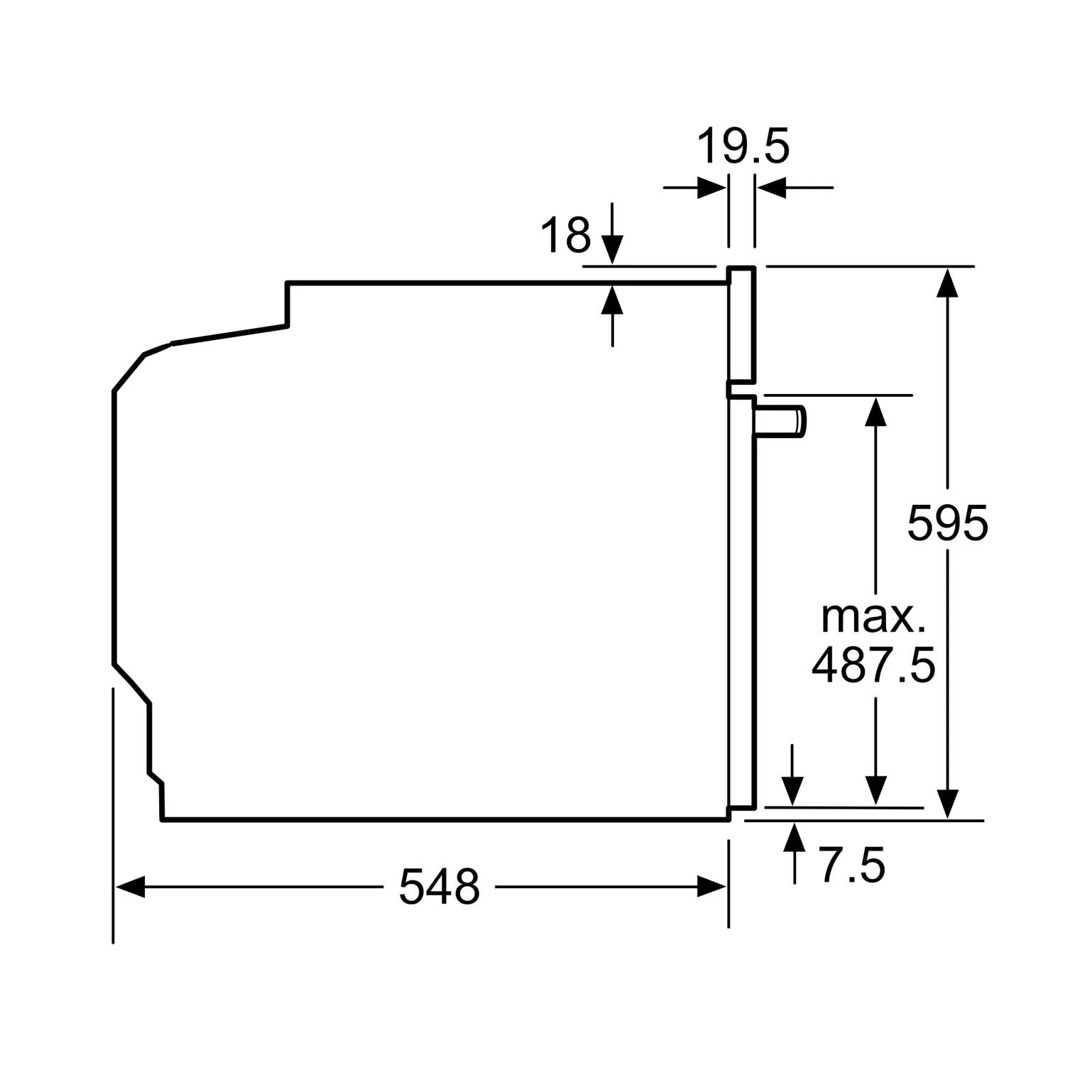 Lò nướng BOSCH HBG675BB1 serie 8 âm tủ 2 ban ve kich thuoc Lo nuong BOSCH HBG675BB1 serie 8 am tu 3