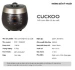 Nồi cơm điện tử CUCKOO CRP-R0600F BKGBCRVNCV 1.08L áp suất - Ảnh 2