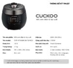 Nồi cơm điện tử CUCKOO CRP-RT1008F BKTSVNCV 1.8L áp suất kép - Ảnh 2
