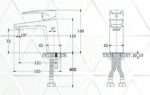 Bản vẽ kỹ thuật Vòi lavabo CAESAR B390CWU nóng lạnh