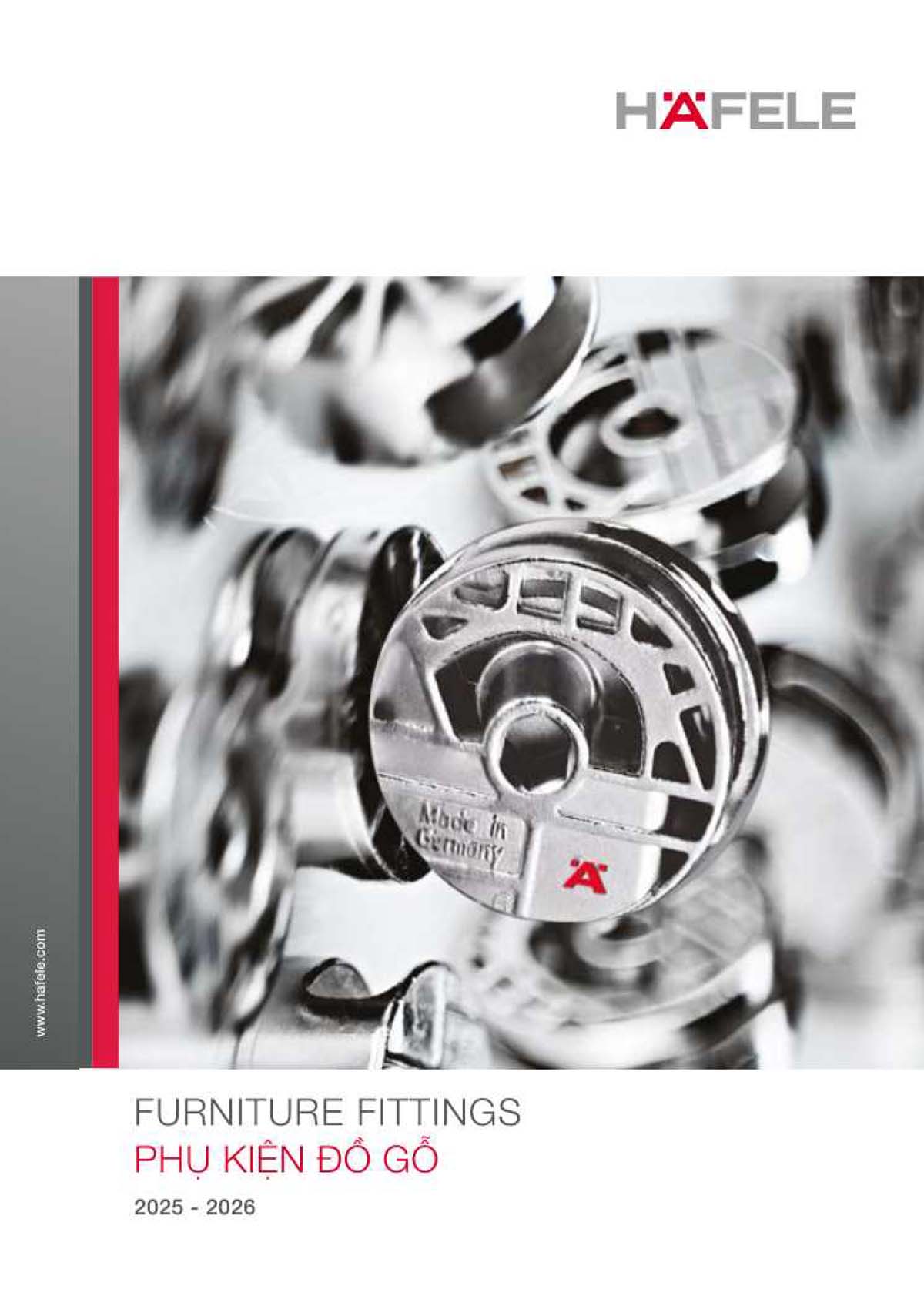 Anh bia Catalogue Phu kien do go Hafele 2026
