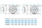Bản vẽ kĩ thuật Quạt hút PANASONIC FV-25AU1 gắn tường