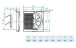 Bản vẽ kĩ thuật Quạt hút PANASONIC FV-30RL6 gắn tường 2 chiều
