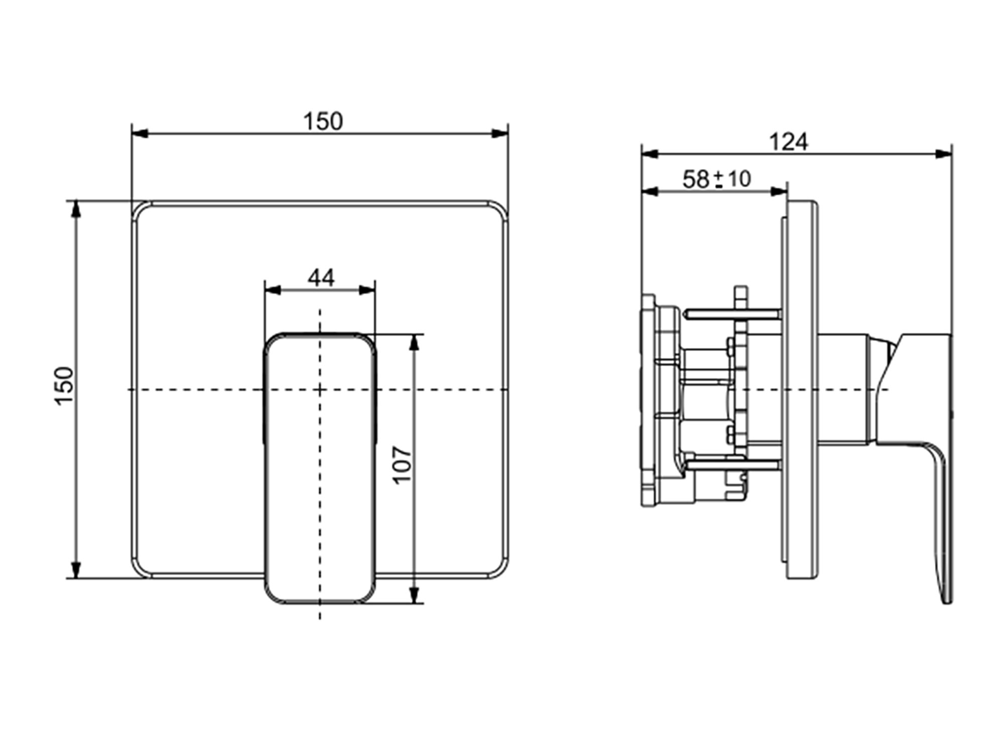 Vòi sen âm tường AMERICAN STANDARD WF-1322WS nóng lạnh 1 Ban ve kich thuoc Voi sen am tuong AMERICAN STANDARD WF 1322WS nong lanh 1
