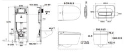 Bản vẽ kỹ thuật Bồn cầu thông minh AMERICAN STANDARD AERO-LITE 103032BL00 & 103026SH00 nắp điện tử