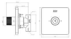 Bản vẽ kỹ thuật Nút điều chỉnh sen âm tường American Standard FFAS0927BHG EasySET