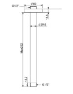 Bản vẽ kỹ thuật Thanh nối bát sen âm tường AMERICAN STANDARD FFAS9908BHG