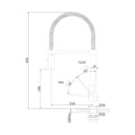 Bản vẽ kỹ thuật Vòi rửa bát MALLOCA K088-CS nóng lạnh rút dây