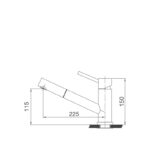 Bản vẽ kỹ thuật Vòi rửa bát MALLOCA K110 SS nóng lạnh rút dây