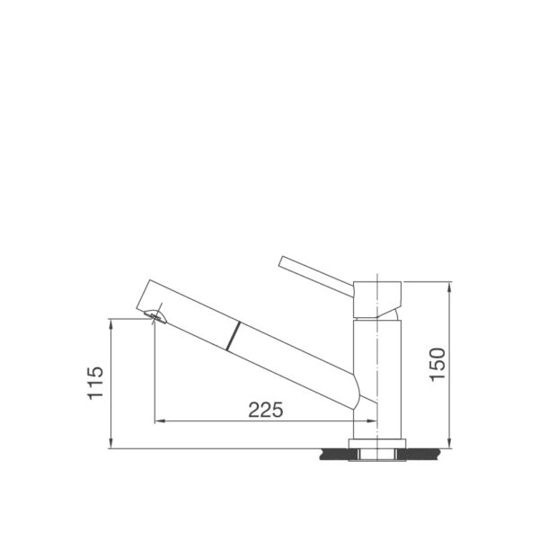 Bản vẽ kỹ thuật Vòi rửa bát MALLOCA K110 SS nóng lạnh rút dây