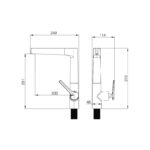 Bản vẽ kỹ thuật Vòi rửa bát MALLOCA K295BS nóng lạnh