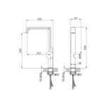 Bản vẽ kỹ thuật Vòi rửa bát MALLOCA K342BM nóng lạnh