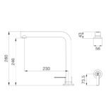 Bản vẽ kỹ thuật Vòi rửa bát MALLOCA K501B nóng lạnh