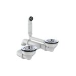 Bộ xả chậu rửa bát Hafele 570.35.916 chậu đá 2 hố