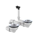 Bộ xả chậu rửa bát Hafele 570.35.923 chậu đá 2 hố