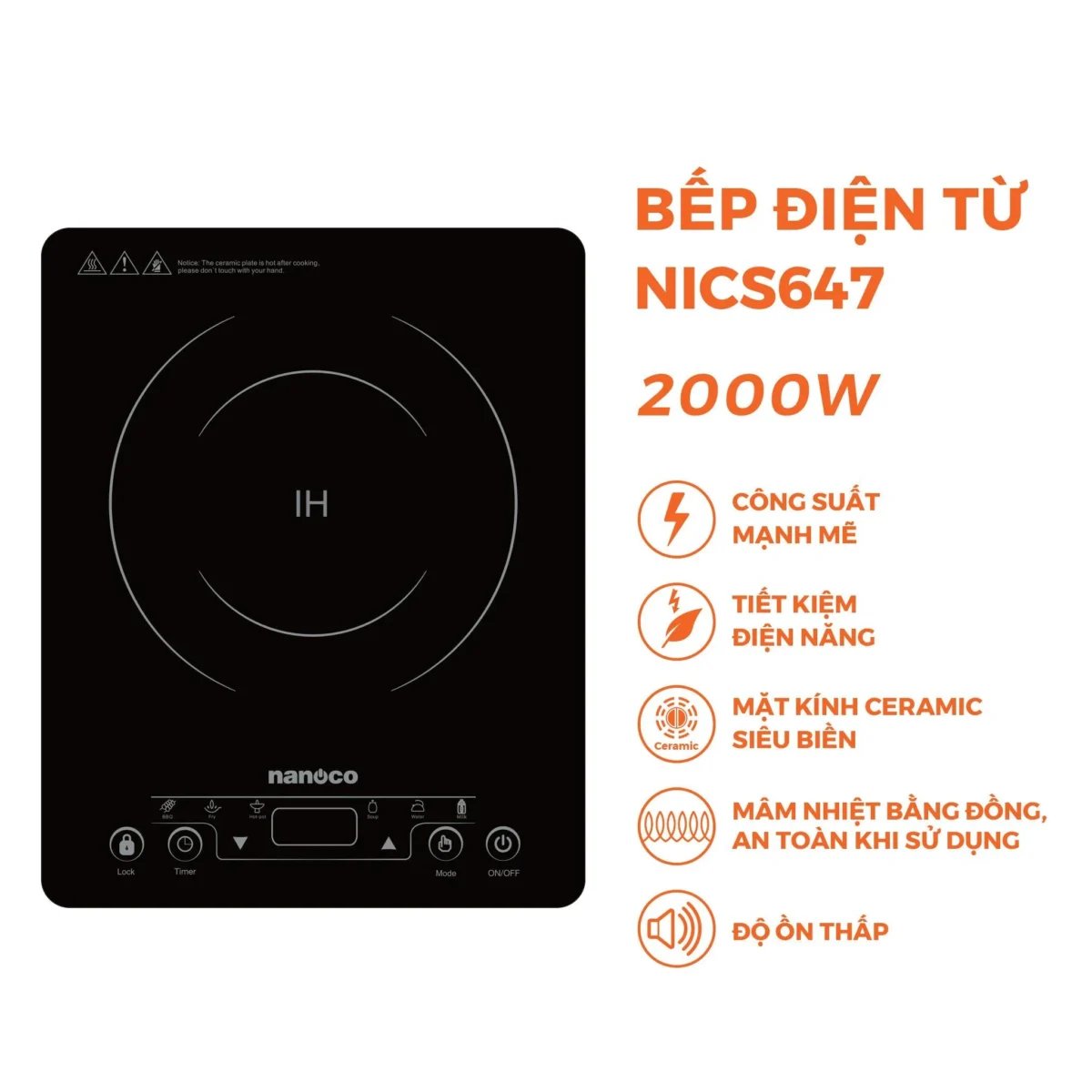 Bếp từ đơn NANOCO NICS647 - Ảnh 2