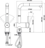 Bản vẽ kỹ thuật Vòi rửa bát HAFELE HT21-GH1P250 577.55.390 nóng lạnh rút dây